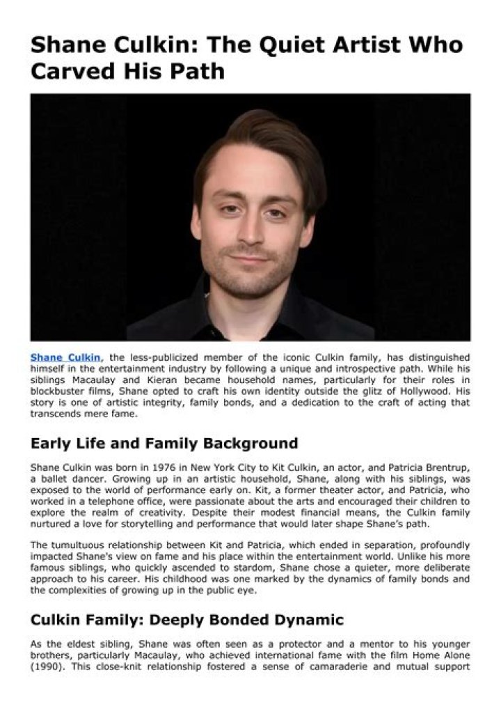 Shane Culkin: The Lesser-Known Culkin Sibling Making Waves